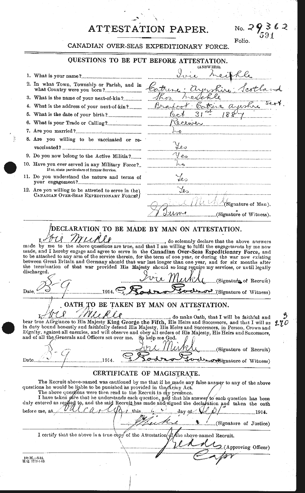 Personnel Records of the First World War - CEF 491883a