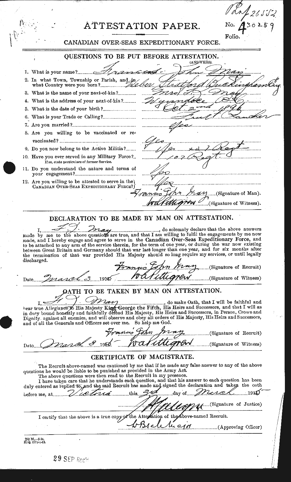 Personnel Records of the First World War - CEF 492136a