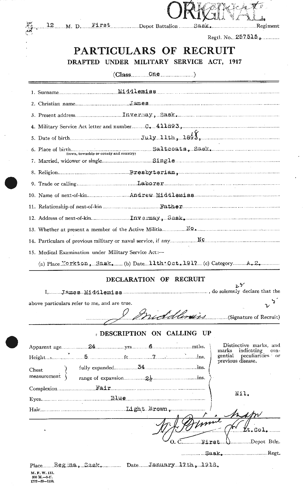 Personnel Records of the First World War - CEF 493005a