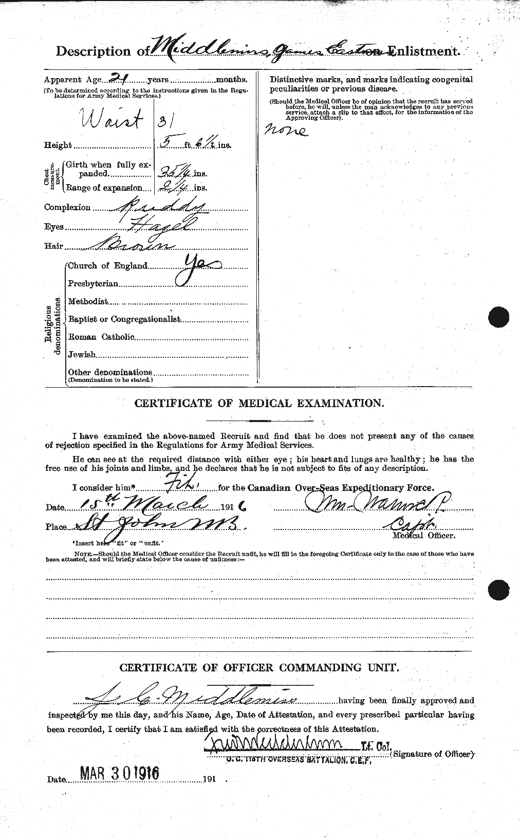 Personnel Records of the First World War - CEF 493007b