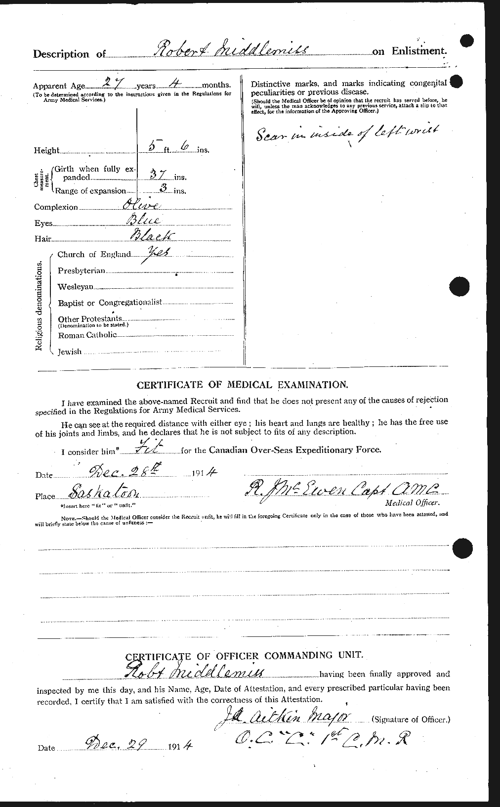 Personnel Records of the First World War - CEF 493009b