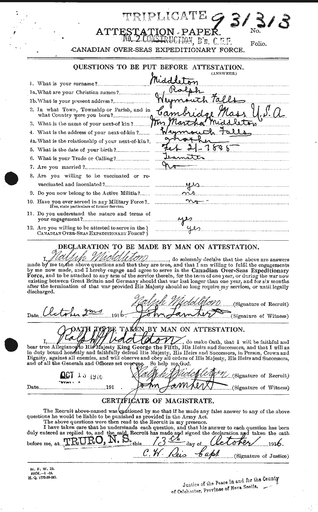 Personnel Records of the First World War - CEF 493154a