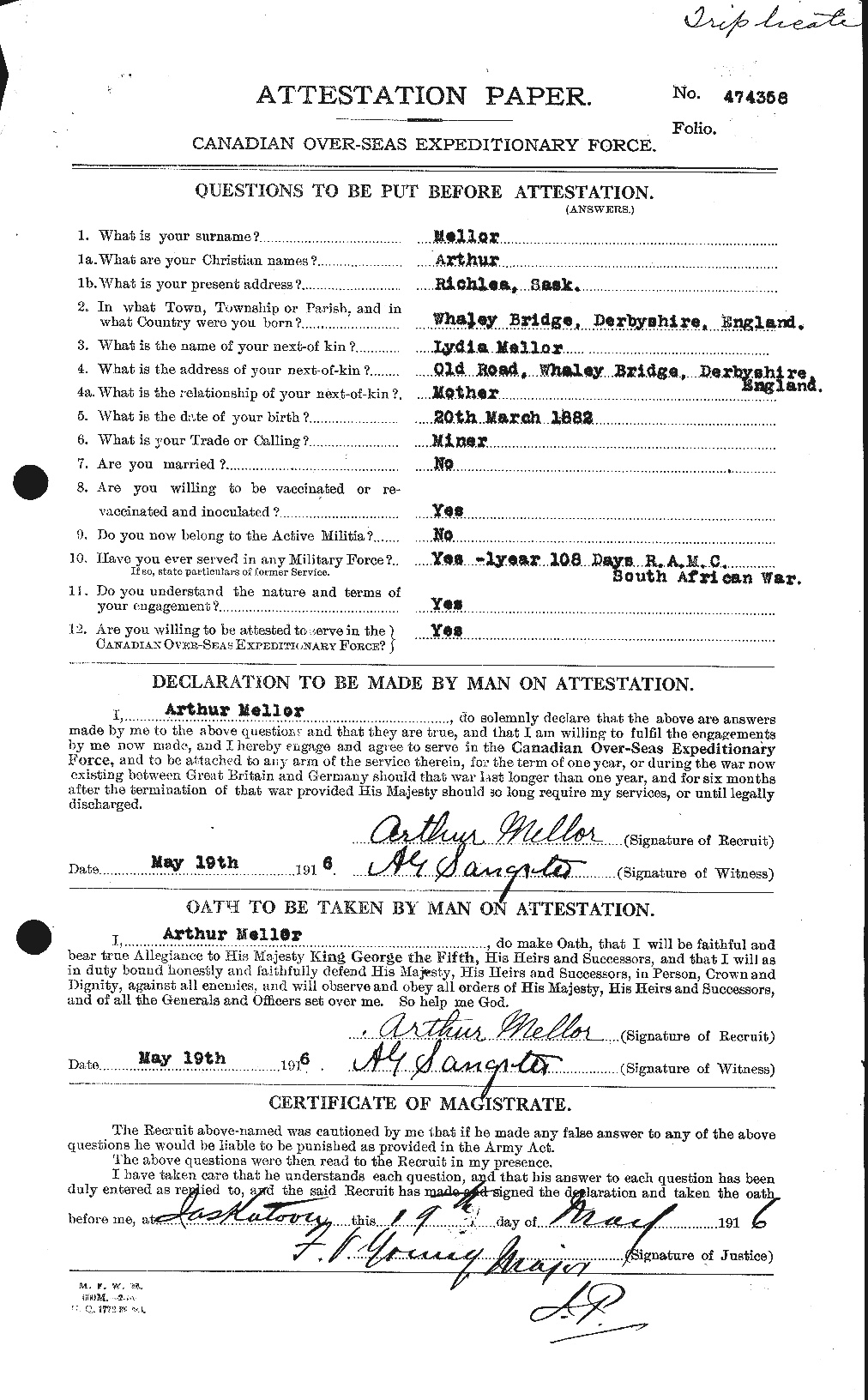 Personnel Records of the First World War - CEF 493789a