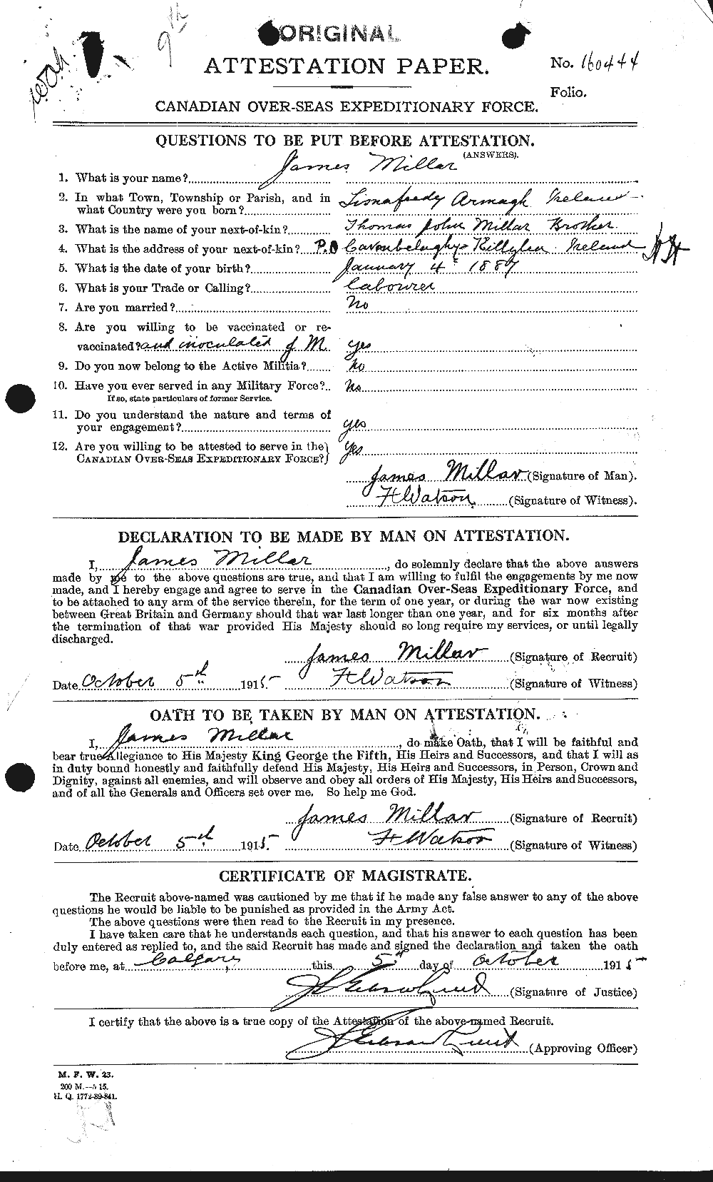 Personnel Records of the First World War - CEF 495293a