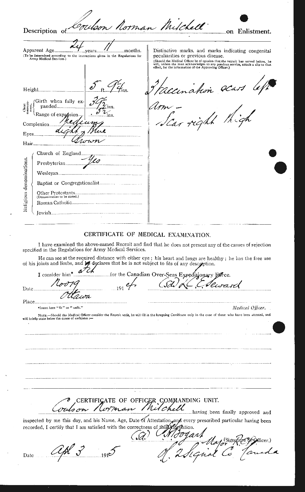 Dossiers du Personnel de la Première Guerre mondiale - CEC 496159b