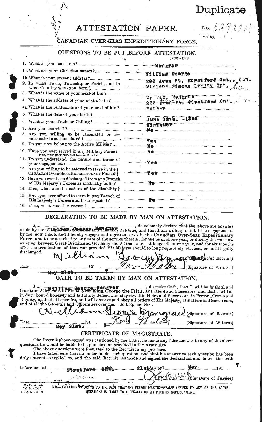Personnel Records of the First World War - CEF 497256a