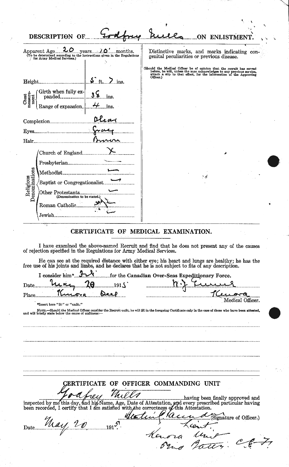 Dossiers du Personnel de la Première Guerre mondiale - CEC 498220b