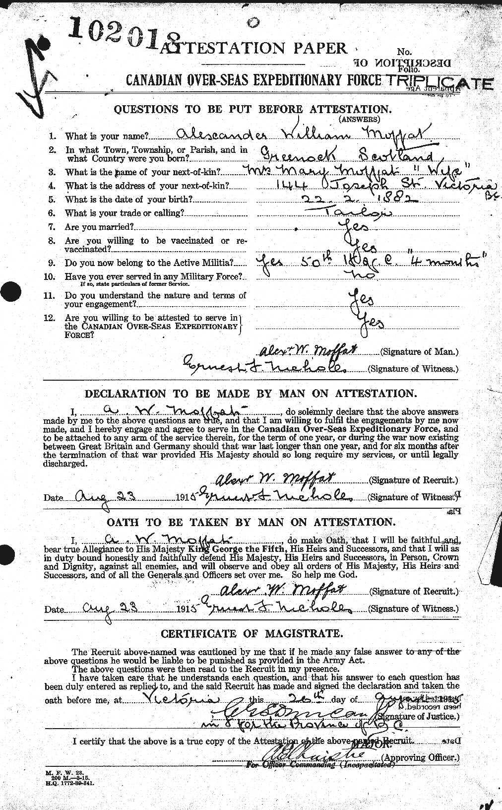 Personnel Records of the First World War - CEF 498998a
