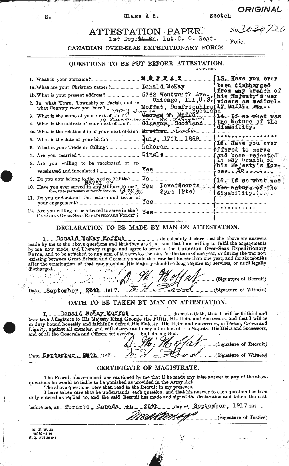 Personnel Records of the First World War - CEF 499005a