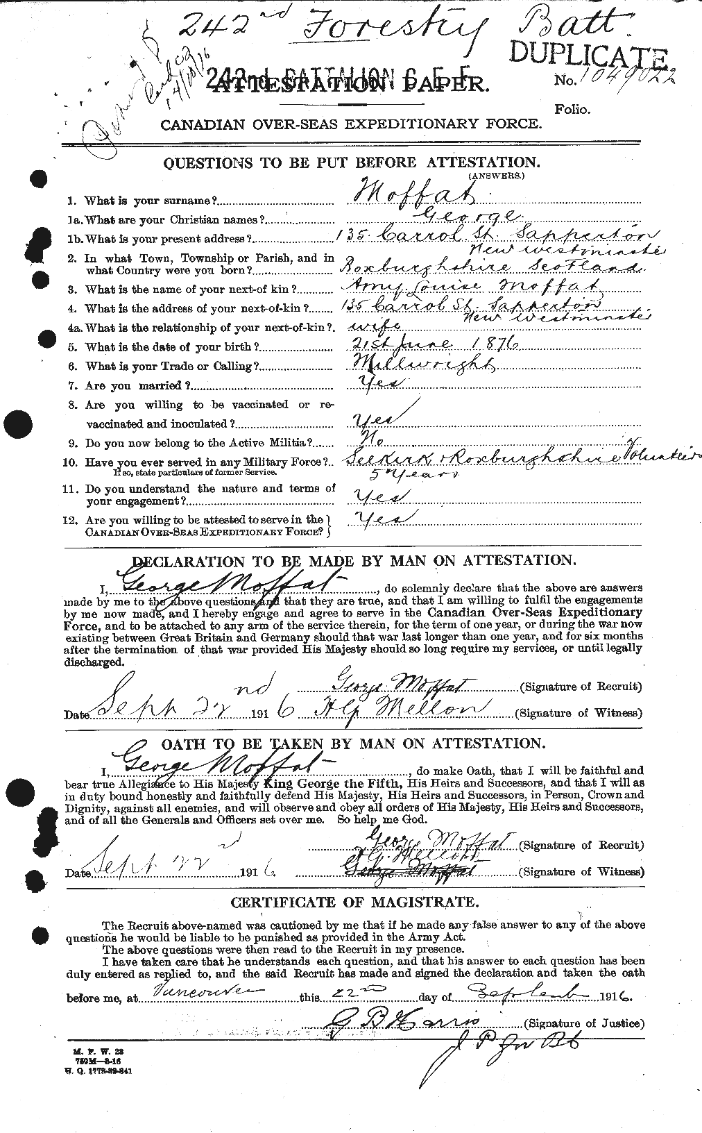 Personnel Records of the First World War - CEF 499013a