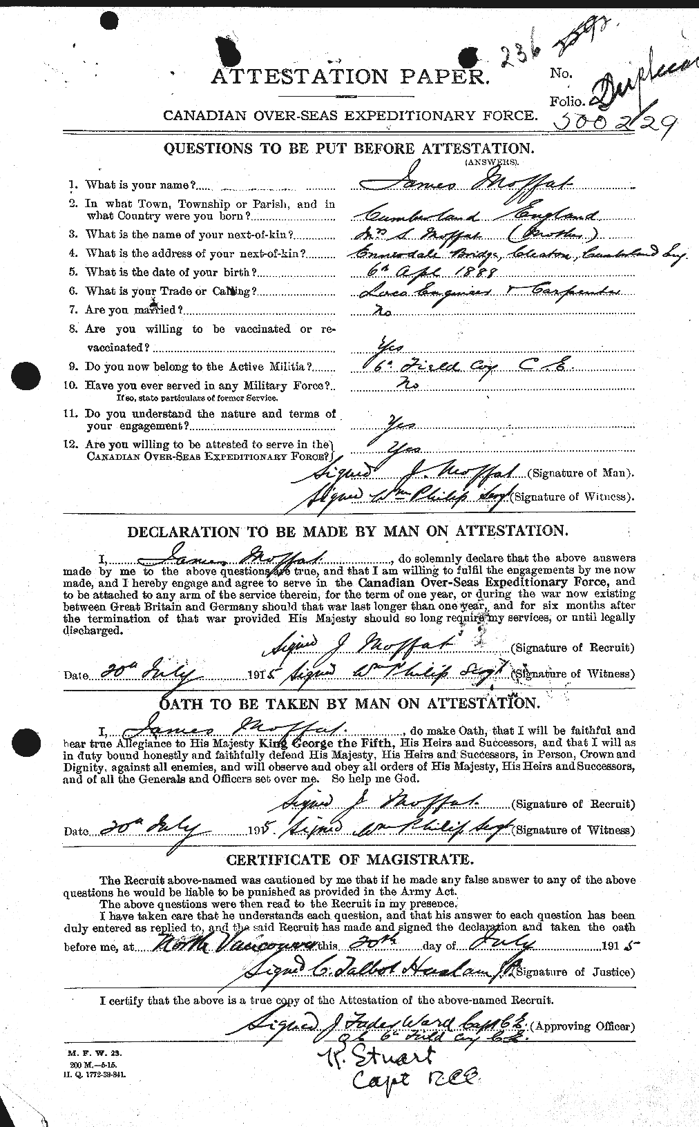 Personnel Records of the First World War - CEF 499027a