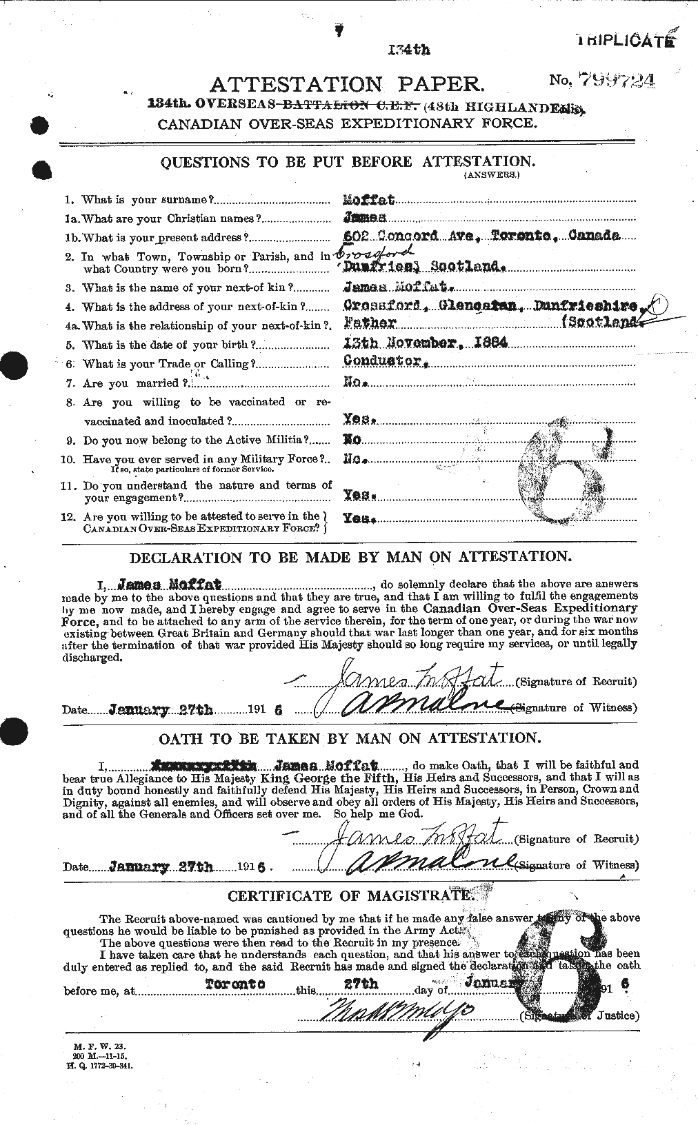 Personnel Records of the First World War - CEF 499033a