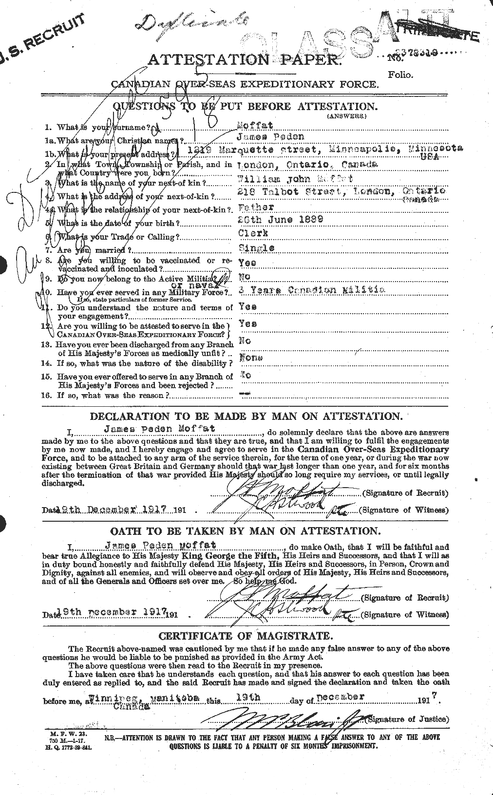 Personnel Records of the First World War - CEF 499038a