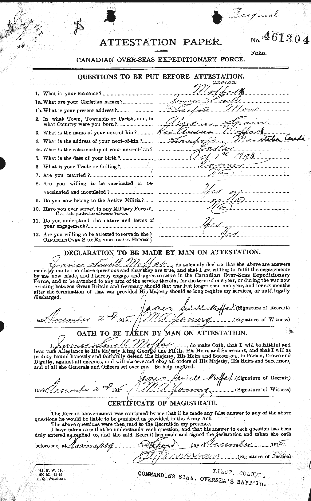 Personnel Records of the First World War - CEF 499039a