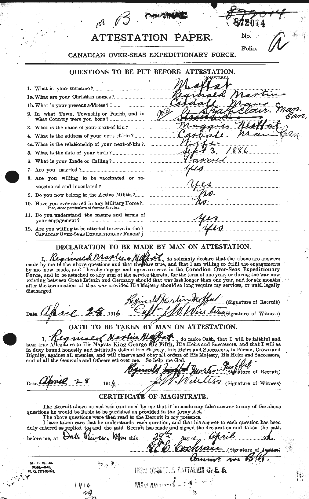Personnel Records of the First World War - CEF 499060a