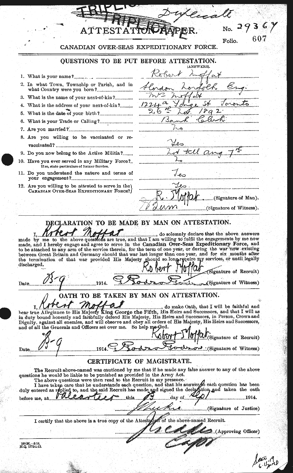 Personnel Records of the First World War - CEF 499061a