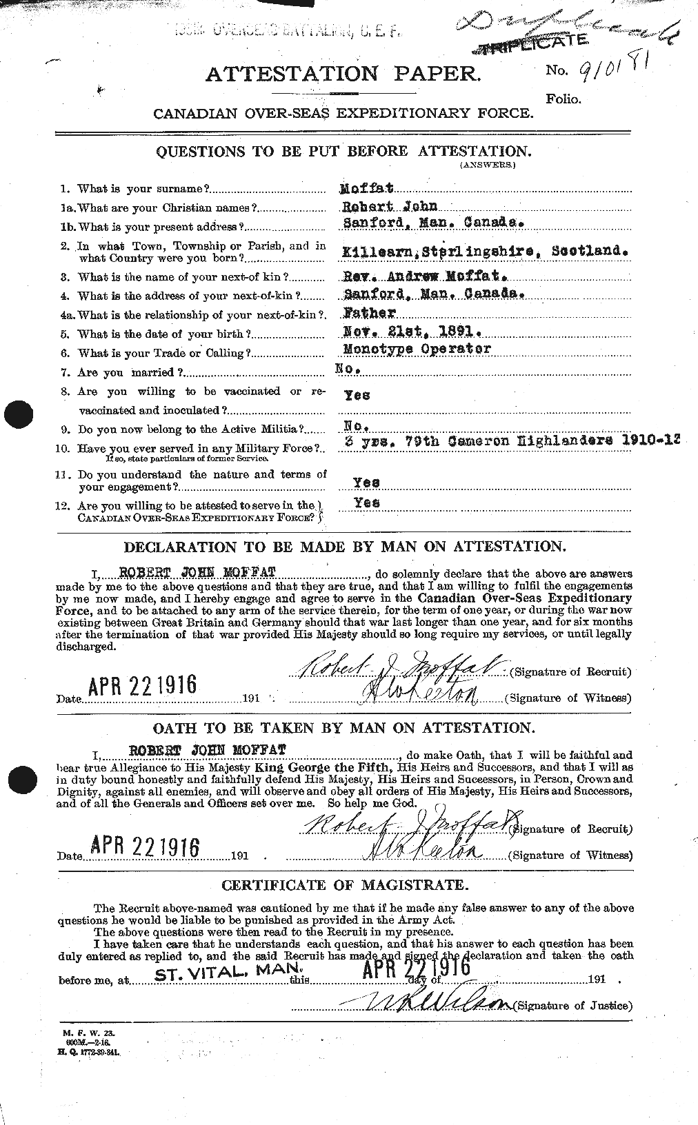 Personnel Records of the First World War - CEF 499069a