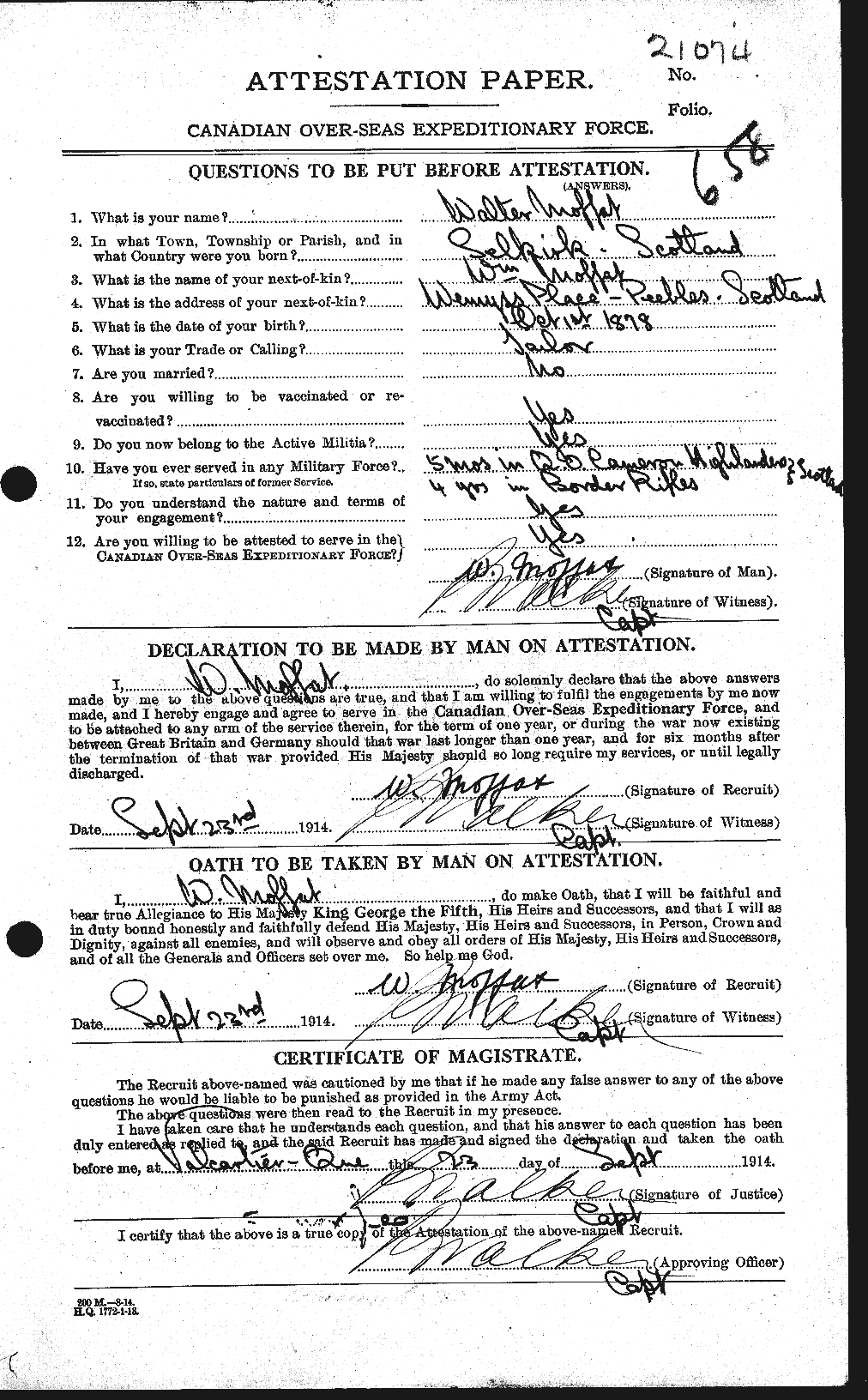 Personnel Records of the First World War - CEF 499080a