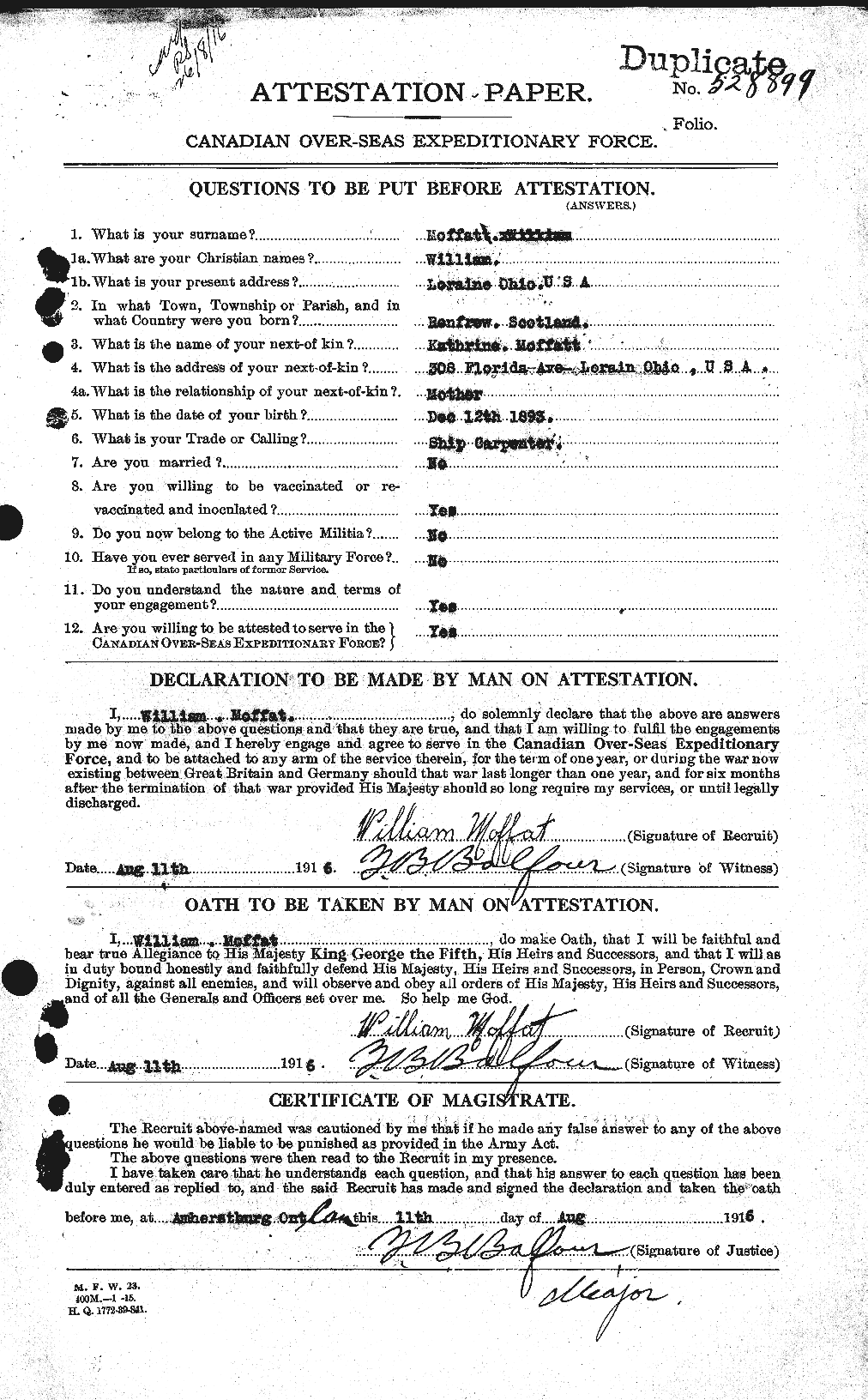Personnel Records of the First World War - CEF 499086a