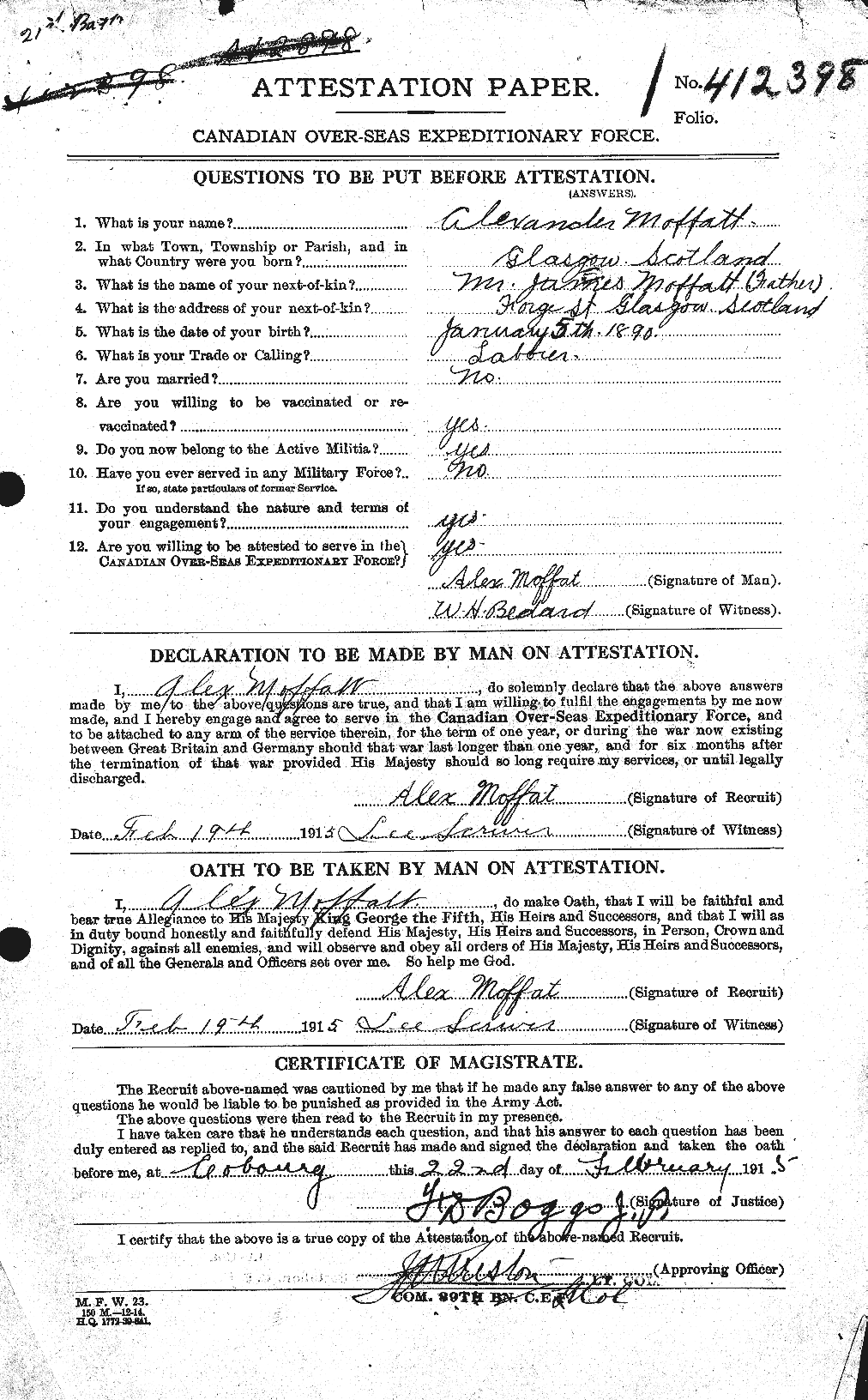 Personnel Records of the First World War - CEF 499100a