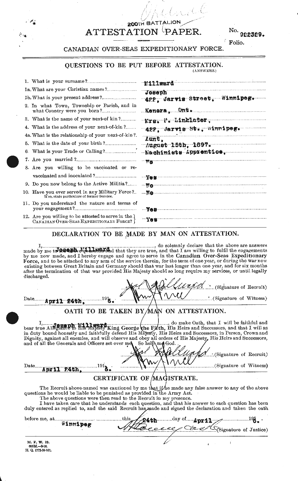 Personnel Records of the First World War - CEF 499371a