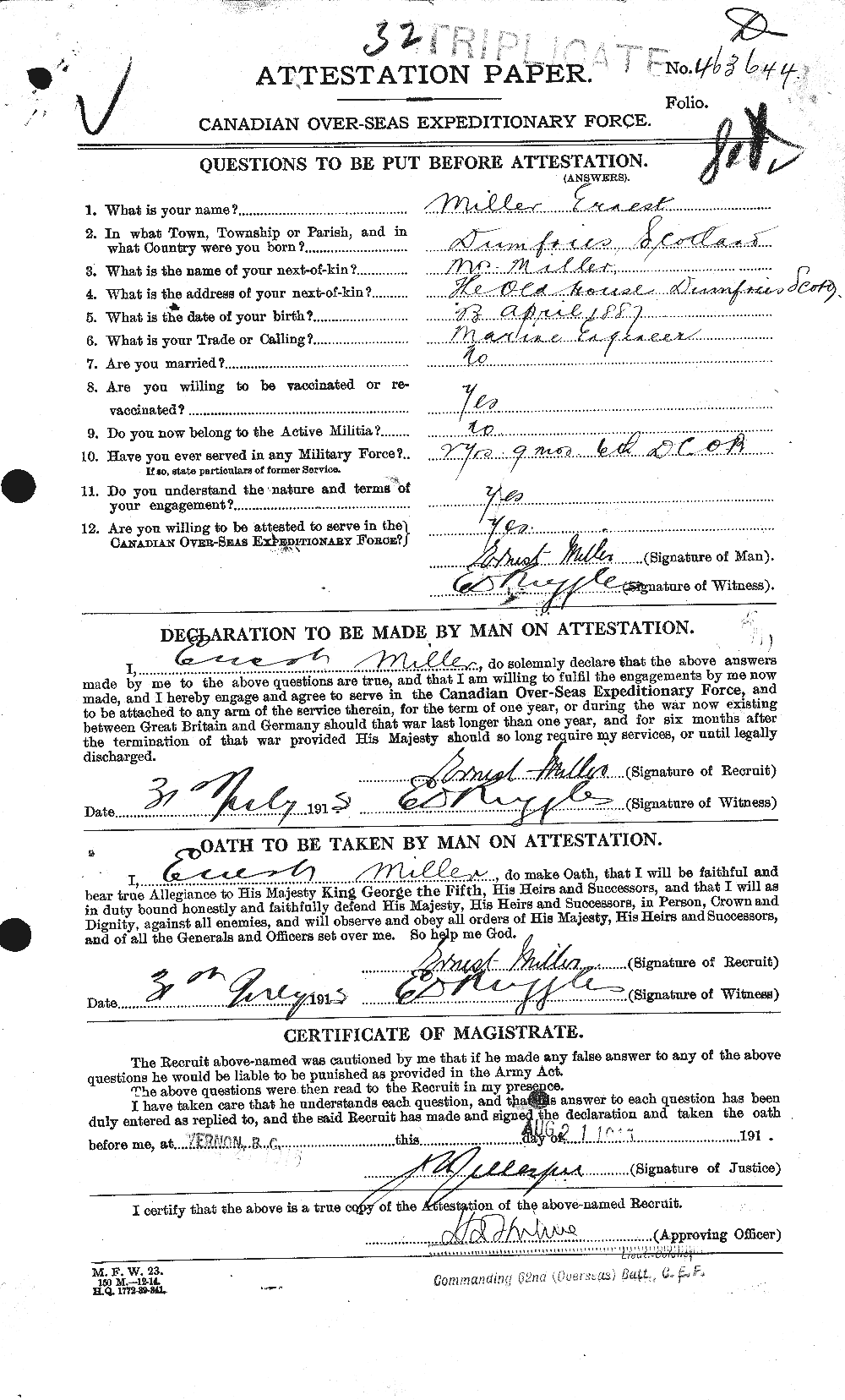 Personnel Records of the First World War - CEF 500495a
