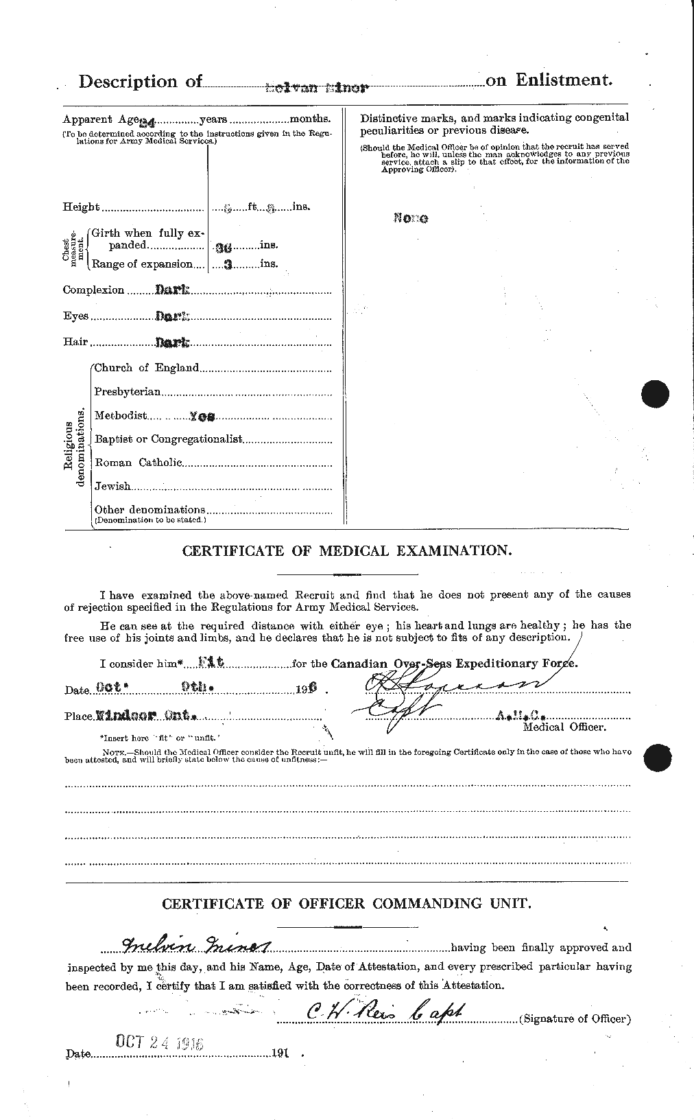 Dossiers du Personnel de la Première Guerre mondiale - CEC 500807b