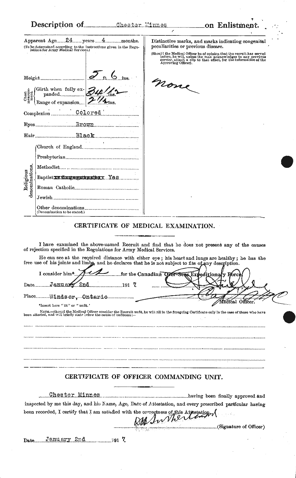 Dossiers du Personnel de la Première Guerre mondiale - CEC 500913b