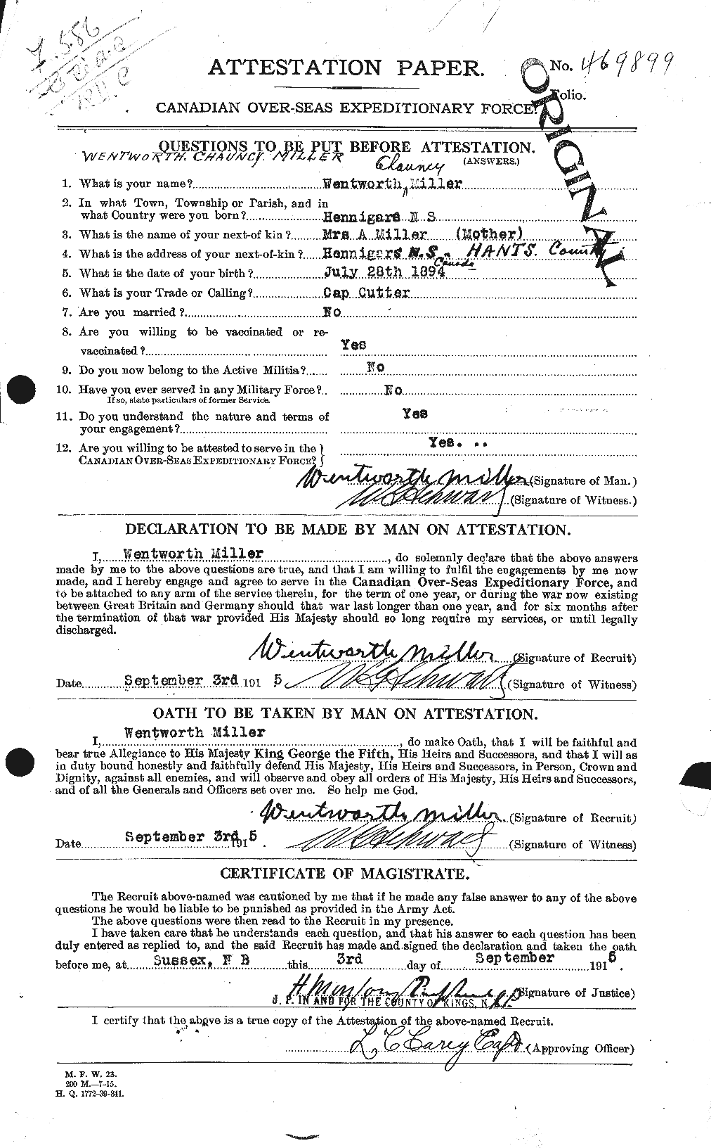 Personnel Records of the First World War - CEF 501732a