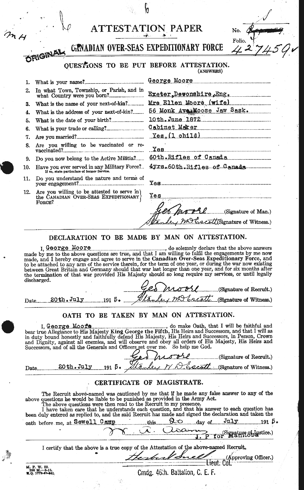 Personnel Records of the First World War - CEF 501969a