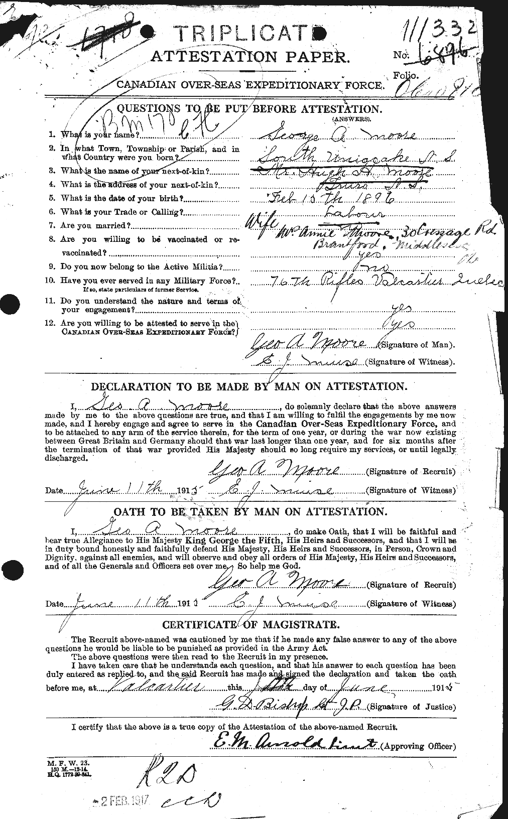 Personnel Records of the First World War - CEF 501983a