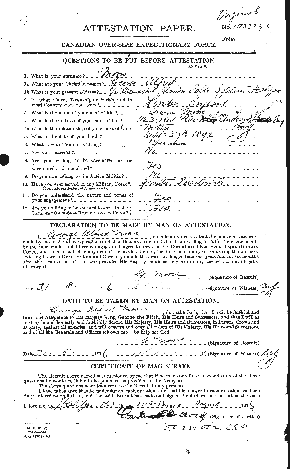Personnel Records of the First World War - CEF 501986a