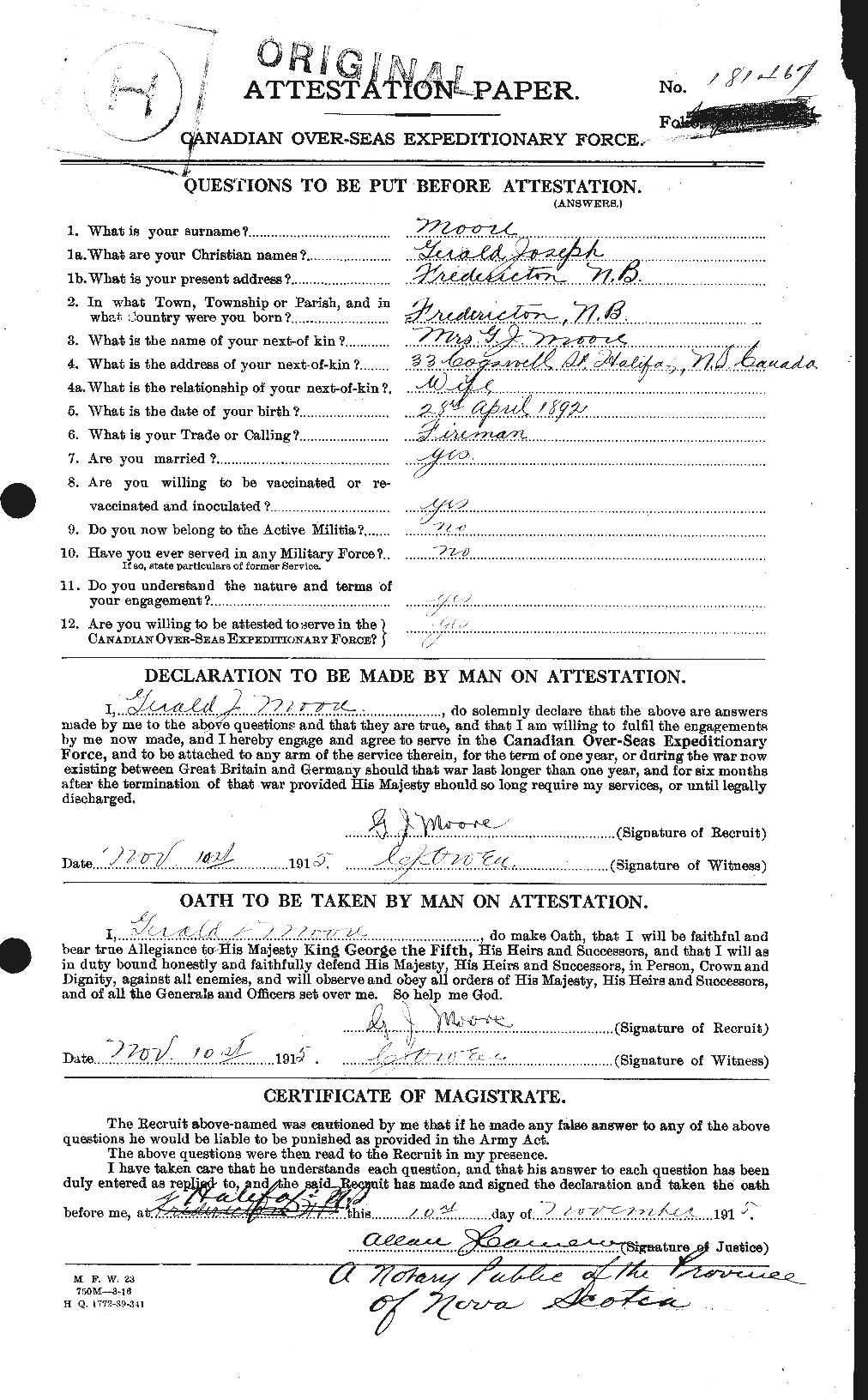 Personnel Records of the First World War - CEF 502033a