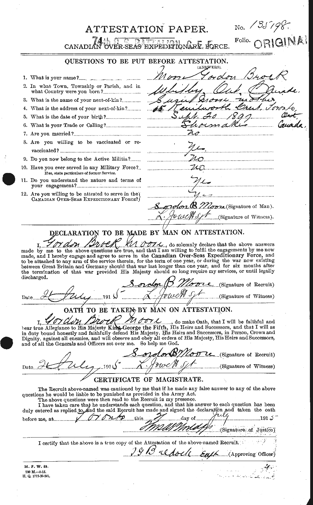 Personnel Records of the First World War - CEF 502045a