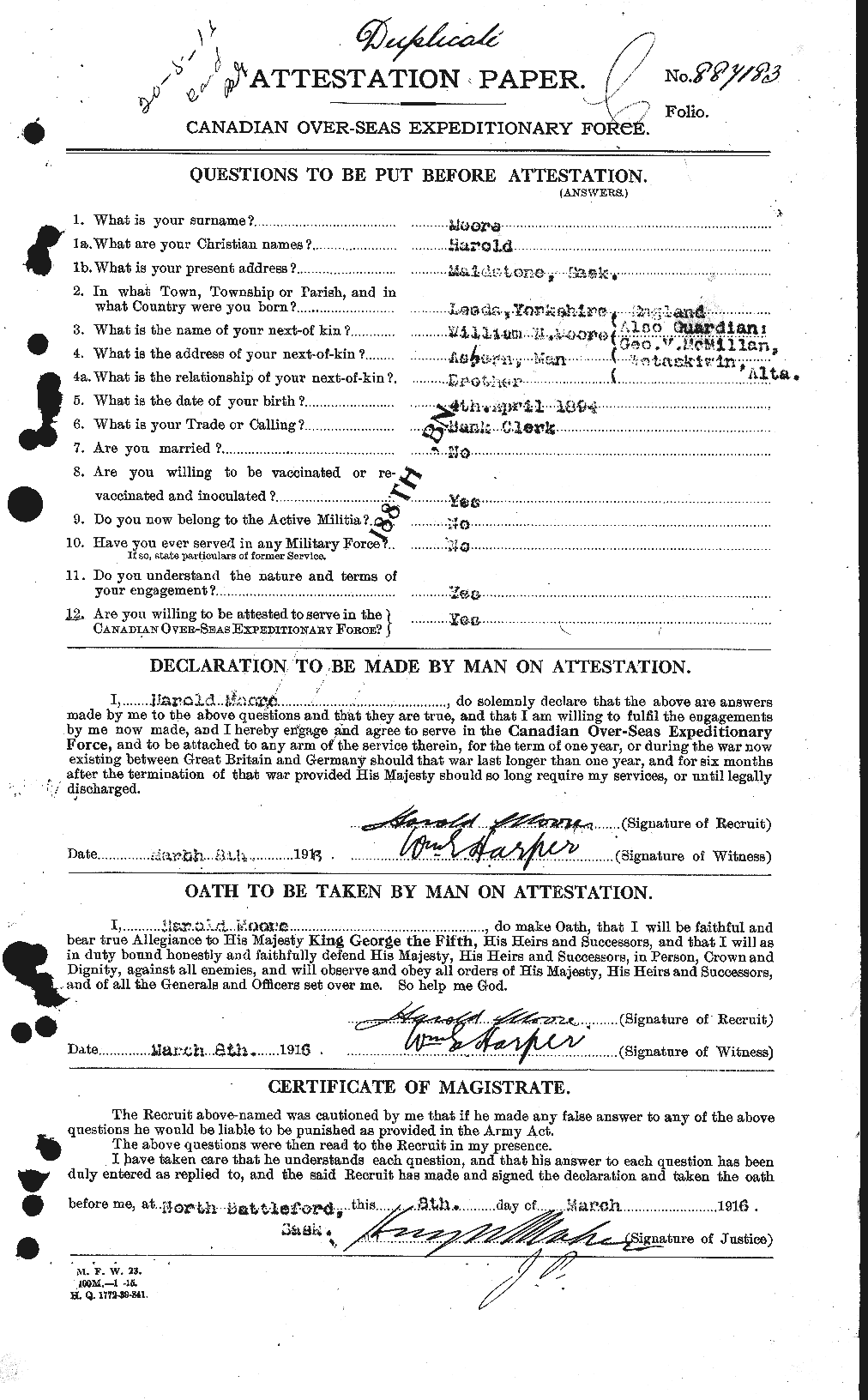 Personnel Records of the First World War - CEF 502055a