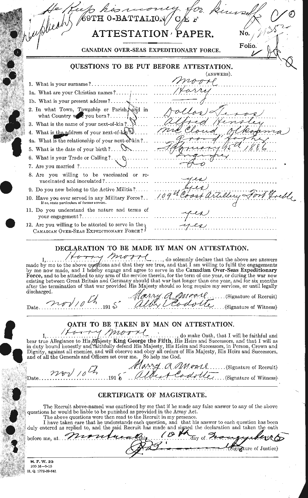 Personnel Records of the First World War - CEF 502078a