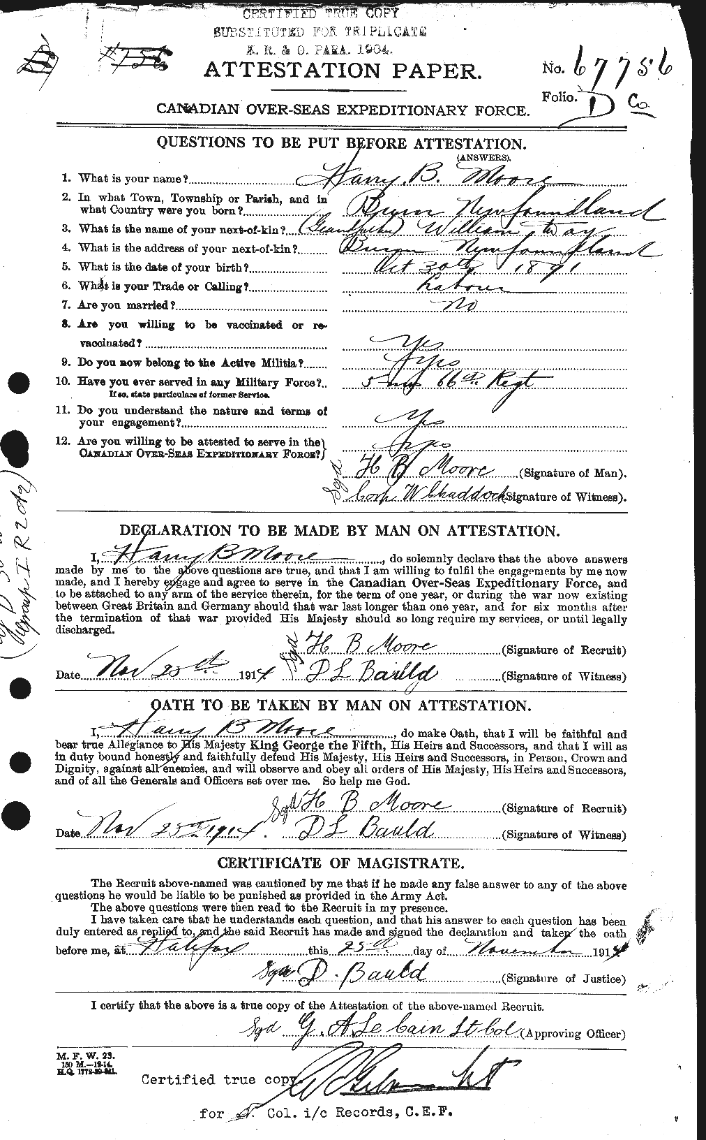 Personnel Records of the First World War - CEF 502079a