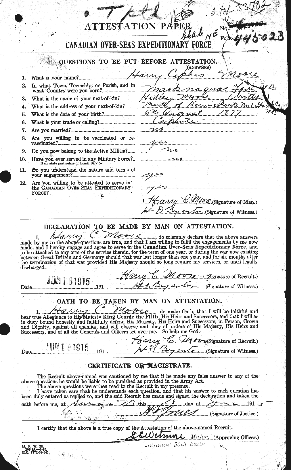 Personnel Records of the First World War - CEF 502080a