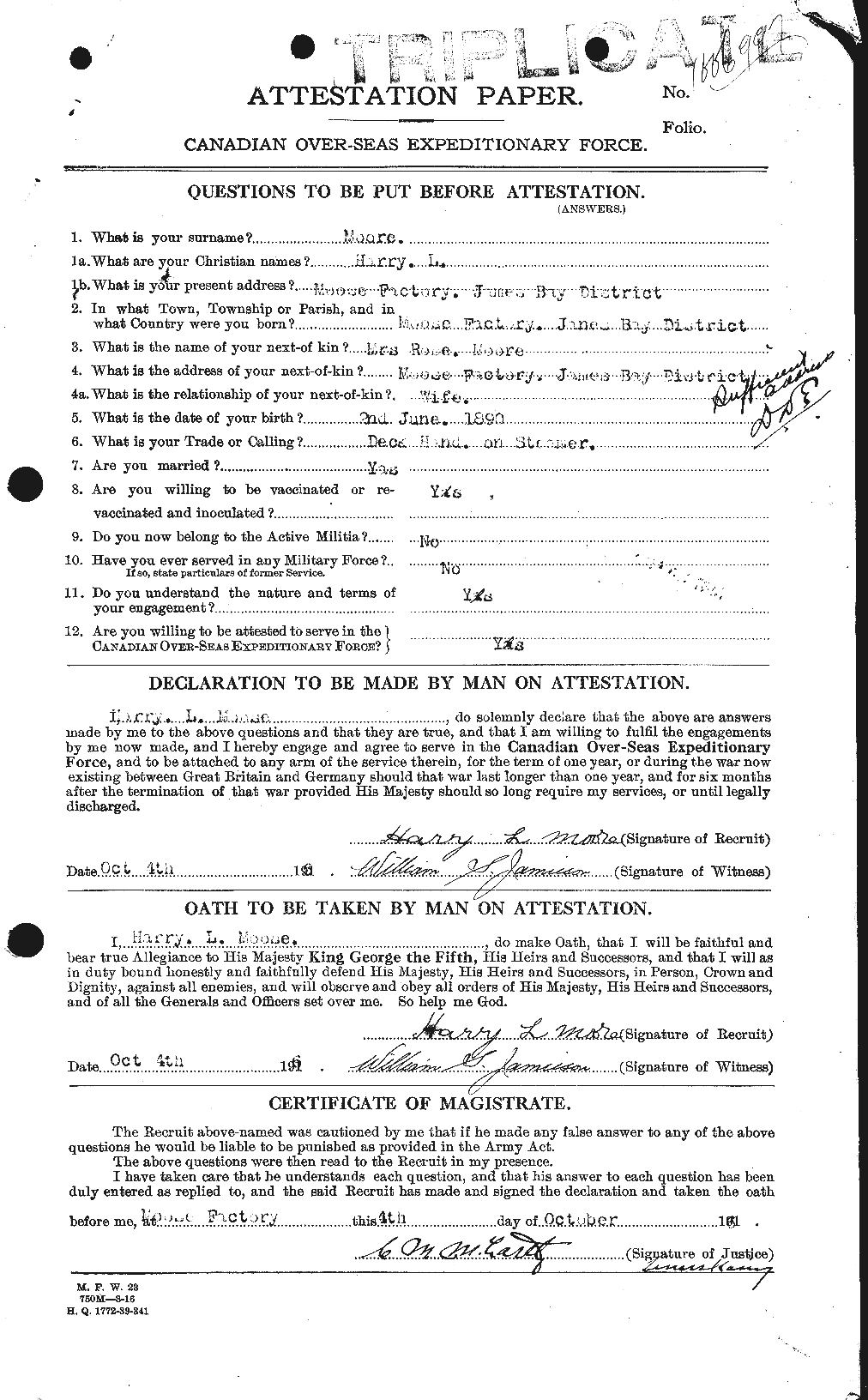 Personnel Records of the First World War - CEF 502085a