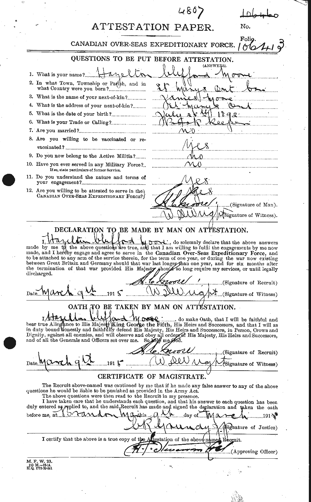 Personnel Records of the First World War - CEF 502092a