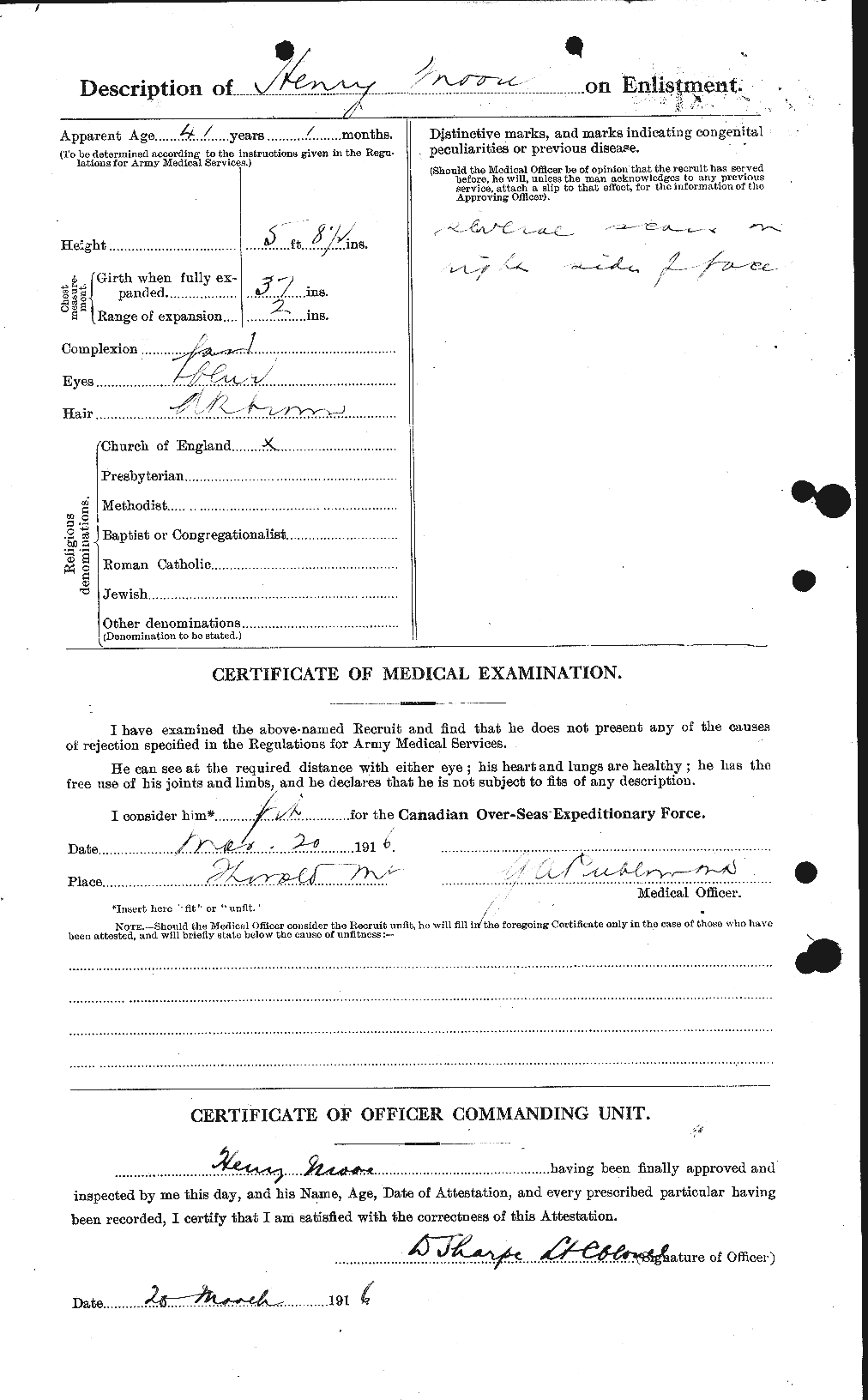 Dossiers du Personnel de la Première Guerre mondiale - CEC 502094b