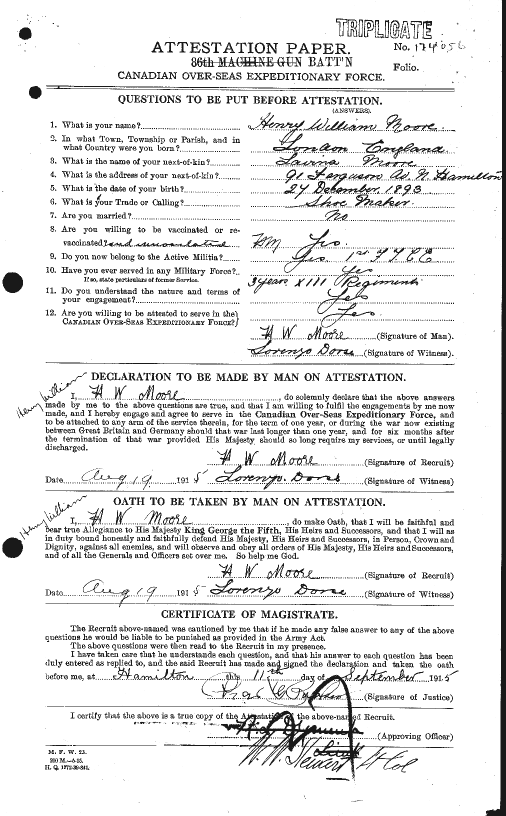 Personnel Records of the First World War - CEF 502109a