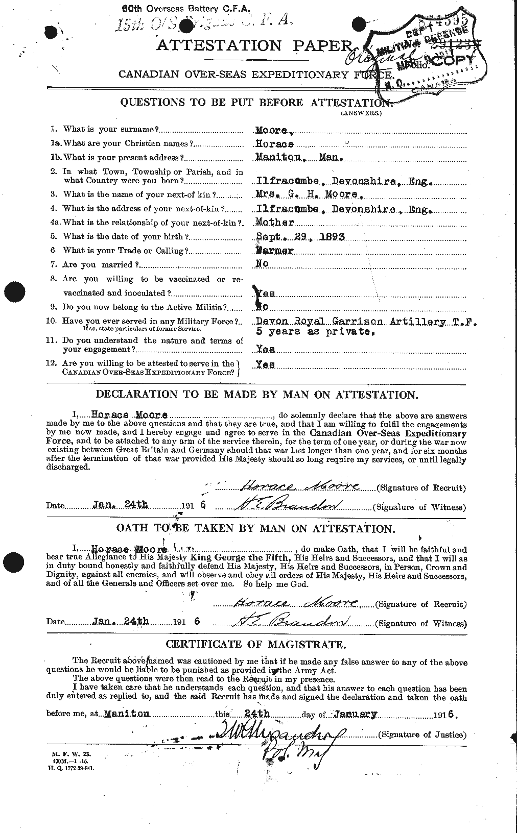 Personnel Records of the First World War - CEF 502131a