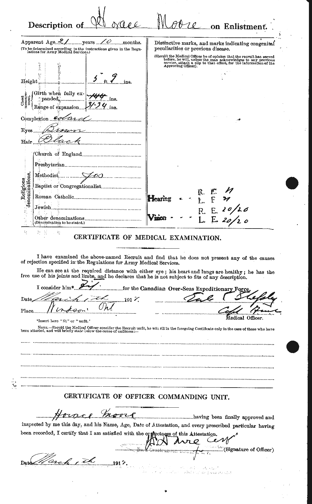 Dossiers du Personnel de la Première Guerre mondiale - CEC 502132b