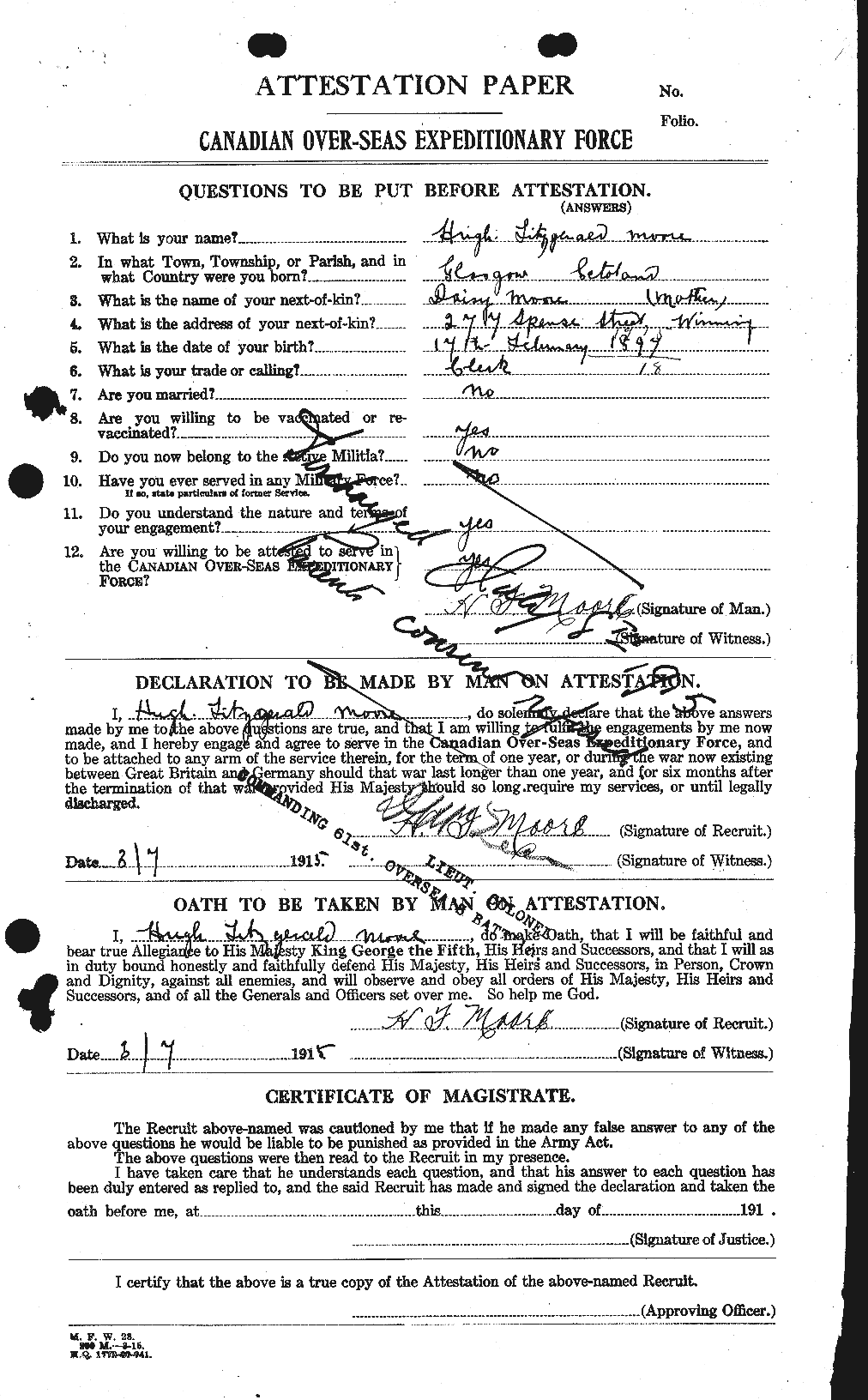 Personnel Records of the First World War - CEF 502150a