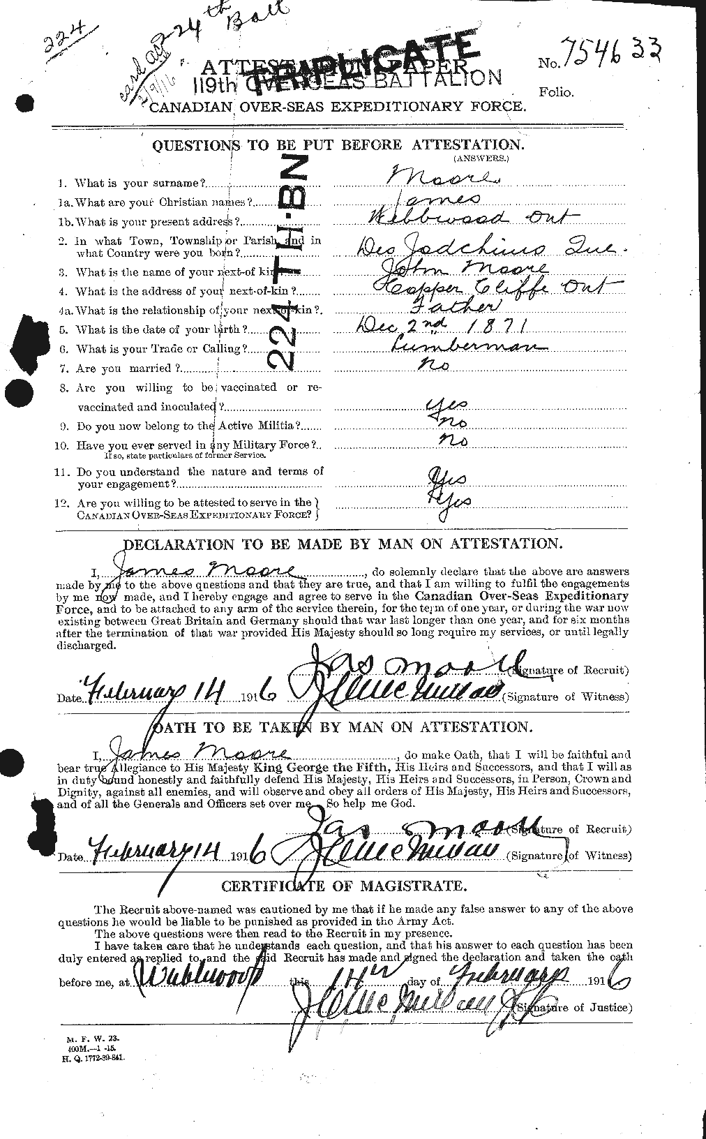Personnel Records of the First World War - CEF 502169a