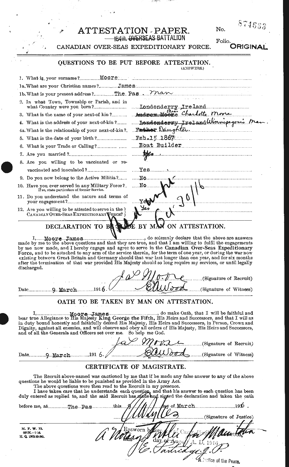 Personnel Records of the First World War - CEF 502172a