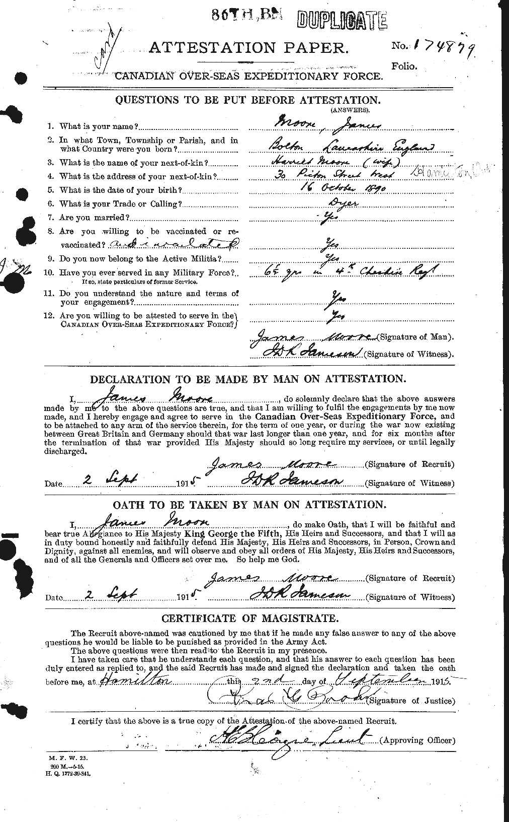 Personnel Records of the First World War - CEF 502181a