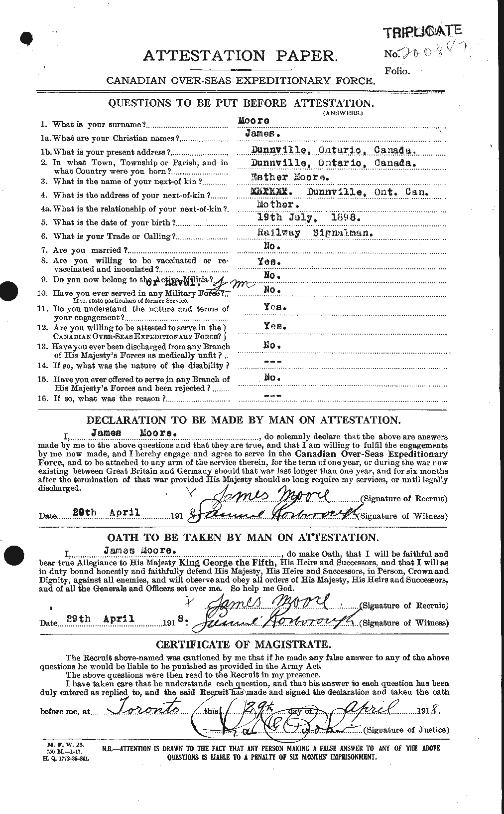 Personnel Records of the First World War - CEF 502189a