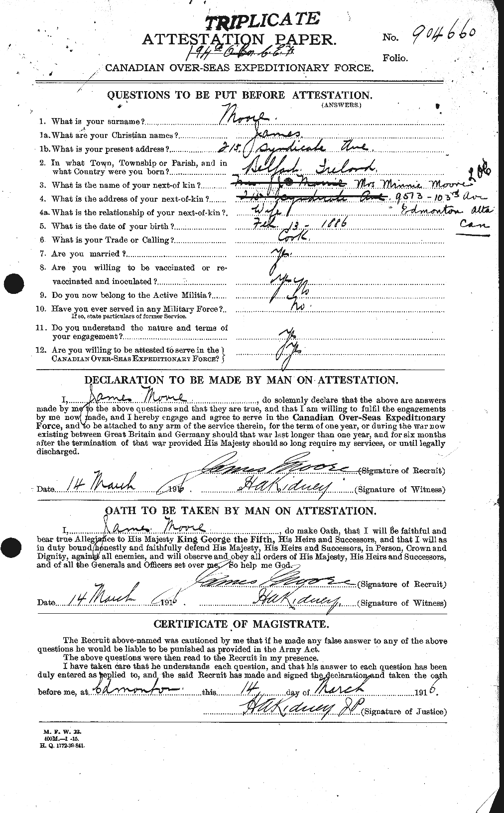 Personnel Records of the First World War - CEF 502200a